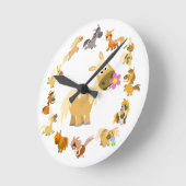 Corte Poney Cartoon Mandala Horloge (Angle)