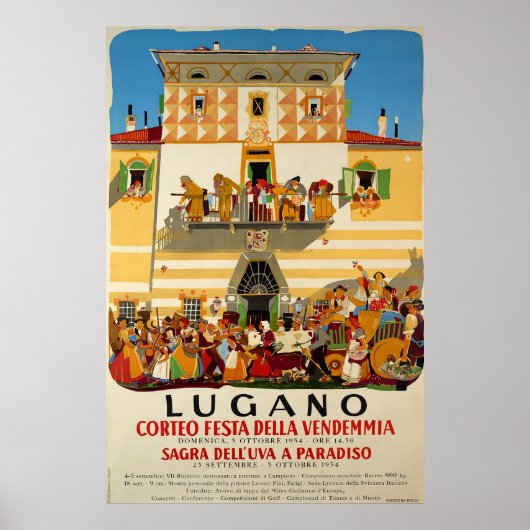 Corteo festa della Vendemmia, Lugano, reisposter Poster (Voorkant)