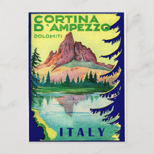 Cortina D' Ampezzo, Dolomieten, Italië, vintage Briefkaart