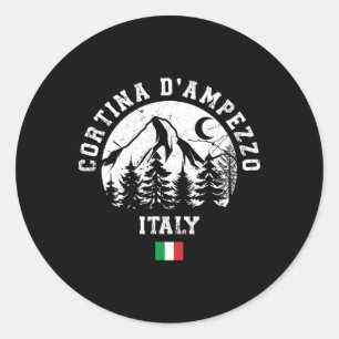 Cortina D'Ampezzo Italië Alpen Ski Resort Alpine S Ronde Sticker