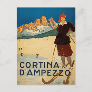Cortina d'Ampezzo, Italie Carte postale Vintage vo