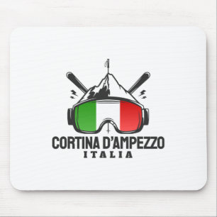Cortina D'ampezzo Italië Retro Ski Resort Skiën Muismat