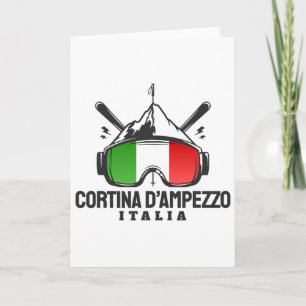 Cortina D'ampezzo Italië Retro Skioord Skiën Kaart