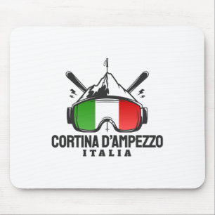 Cortina D'ampezzo Italië Retro Skioord Skiën Muismat