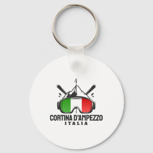 Cortina D'ampezzo Italië Retro Skioord Skiën Sleutelhanger