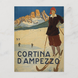 Cortina D'Ampezzo Italië  ski-briefkaart Briefkaart