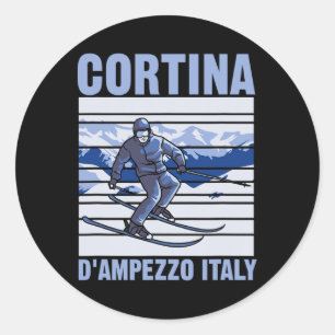 Cortina D'ampezzo Italië Ski Ronde Sticker