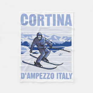 Cortina D'ampezzo Italië Skiën Fleece Deken