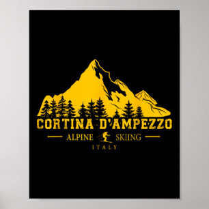 Cortina D'Ampezzo Italië Skigebied Alpine Skiën A Poster