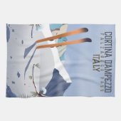 Cortina d'Ampezzo Italy Ski poster Art Print Theedoek (Horizontaal)