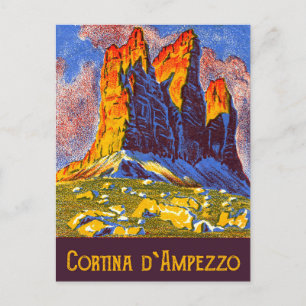 Cortina d'Ampezzo Mountains, Italië Briefkaart