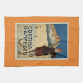 Cortina D'Ampezzo  Skiing Poster Theedoek (Horizontaal)