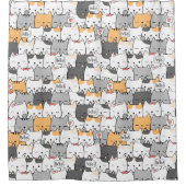 Cortina de Baño HELLO AND LOVELY CATS Douchegordijn (Voorkant)