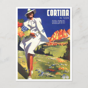 Cortina Dolomites Italië vintonijnreizen Briefkaart