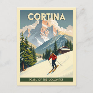  Cortina Italië Dolomieten Bergen Ski Briefkaart