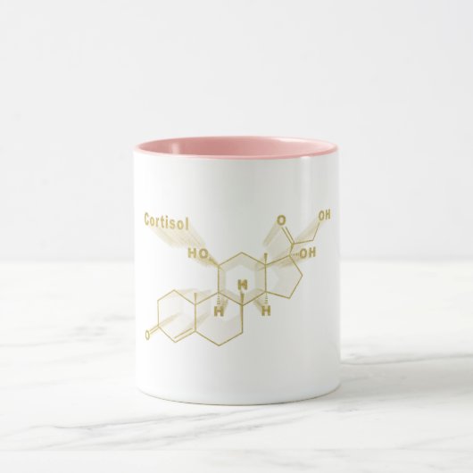 Cortisol Hormon Structureel chemisch goud Mok (Midden)
