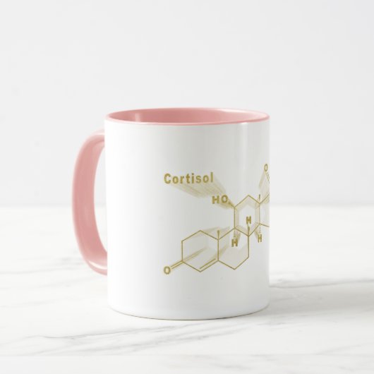 Cortisol Hormon Structureel chemisch goud Mok (Voorkant links)