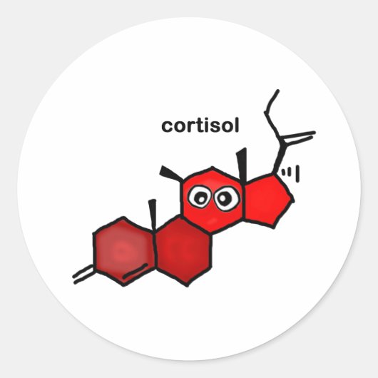 Cortisol Ronde Sticker (Voorkant)