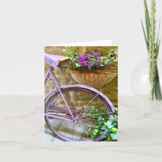 Cortona-fiets met bloemen bedankkaart