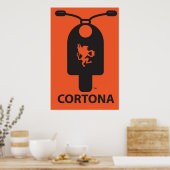 Cortona Scooter-Poster Poster (Keuken)