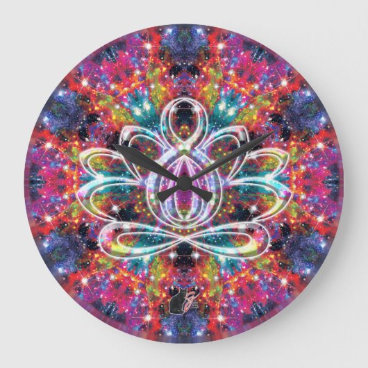 Coruscatie Zen Lotus Clock Grote Klok (Voorkant)