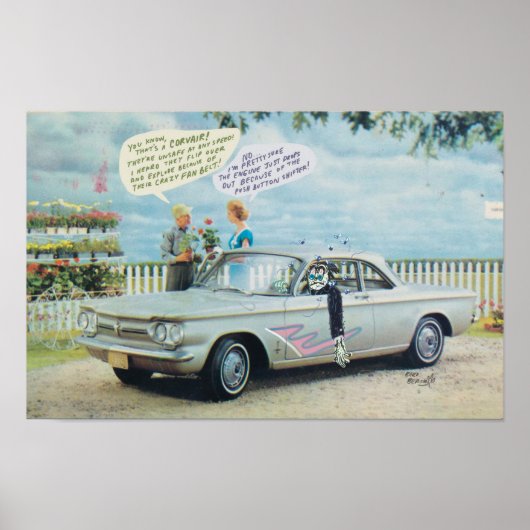 Corvair Cartoon Poster van Bard Beach (Voorkant)