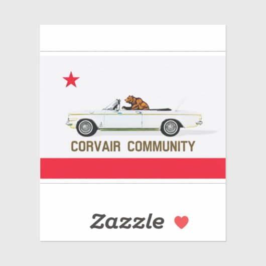 Corvair Community California EM vlag Sticker (Vel)