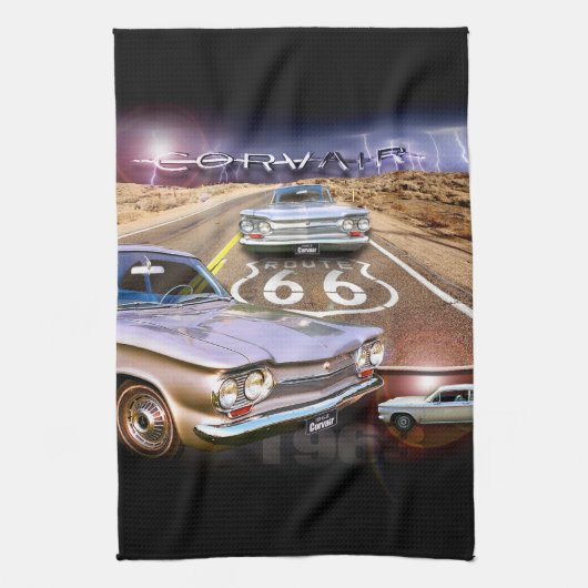 Corvair Kitchen Towel-Route 66 Theedoek (Verticaal)