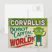 Corvallis Oregon Robot - Funny Briefkaart (Voorkant / Achterkant)