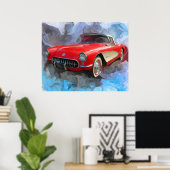 Corvette 1957 poster (Thuiskantoor)