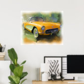 Corvette 1957 poster (Thuiskantoor)