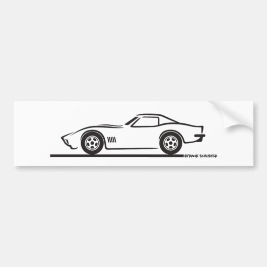 Corvette 1970-72 bumpersticker (Voorkant)