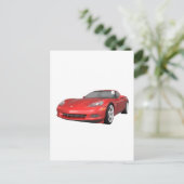 Corvette 2008: Sportauto: Rode afwerking: Briefkaart (Staand voorkant)