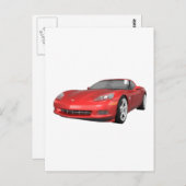 Corvette 2008: Sportauto: Rode afwerking: Briefkaart (Voorkant / Achterkant)