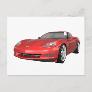 Corvette 2008: Sportauto: Roodfinish: Briefkaart