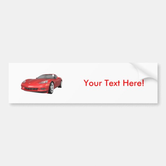 Corvette 2008: Sportauto: Roodfinish: Bumpersticker (Voorkant)