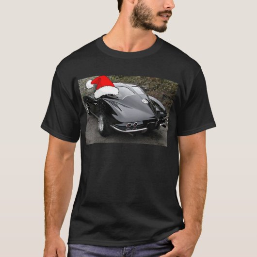 Corvette Black Split Window/Kerstmis T-shirt (Voorkant)