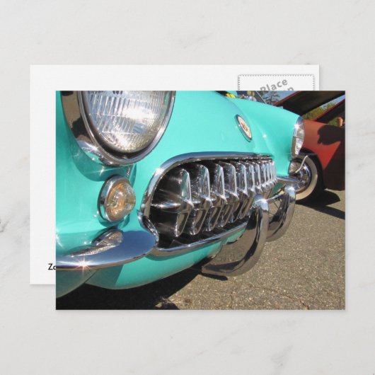 Corvette bleue ~ carte postale (Devant / Derrière)