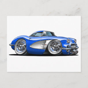 Corvette Blue Car Briefkaart
