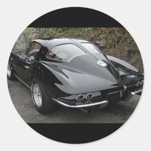 Corvette Classic Black Split Window Ronde Sticker