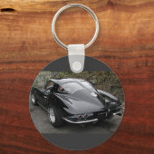 Corvette Classic Black Split Window Sleutelhanger (Voorkant)