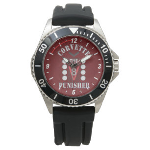 Corvette de V8 Punisher Red Face Watch Horloge