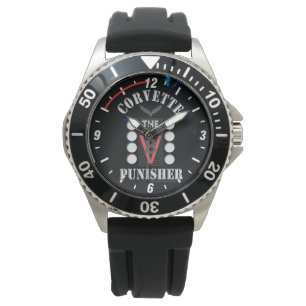 Corvette de V8 Punisher Zwart/Blauw Horloge