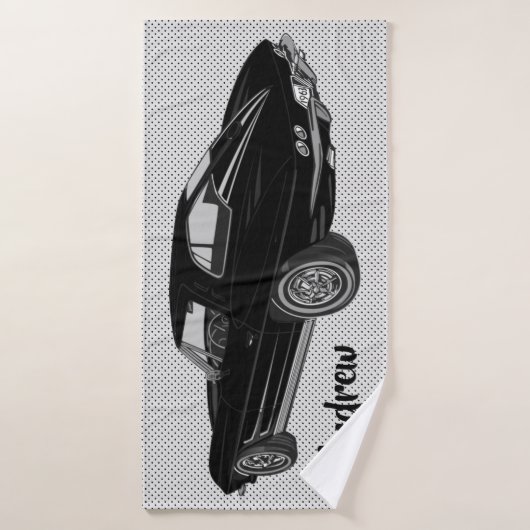 Corvette Design Classique Noir Serviette de bain (Serviette de bain)
