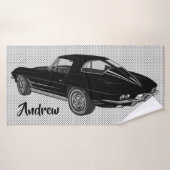 Corvette Design Classique Noir Serviette de bain (Serviette de bain)