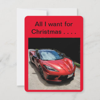 Corvette met Kerstmis Feestdagenkaart