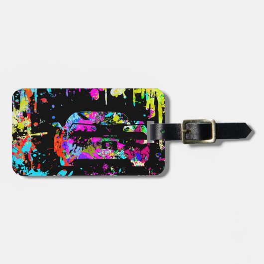 Corvette Paint Splatter Graffiti Effect Bagagelabel (Voorkant horizontaal)