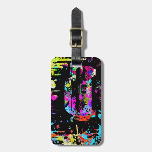 Corvette Paint Splatter Graffiti Effect Bagagelabel (Voorkant verticaal)