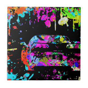 Corvette Paint Splatter Graffiti Effect Tegeltje