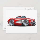 Corvette Red Car Briefkaart (Voorkant / Achterkant)